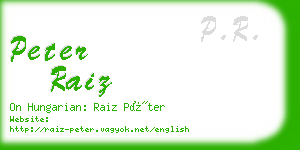 peter raiz business card